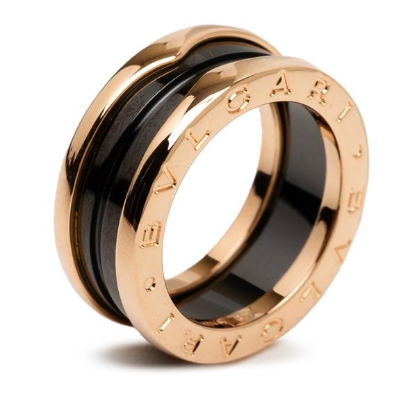 BVLGARI（ブルガリ） ビーゼロワン 黒セラミック 2バンドリング リング