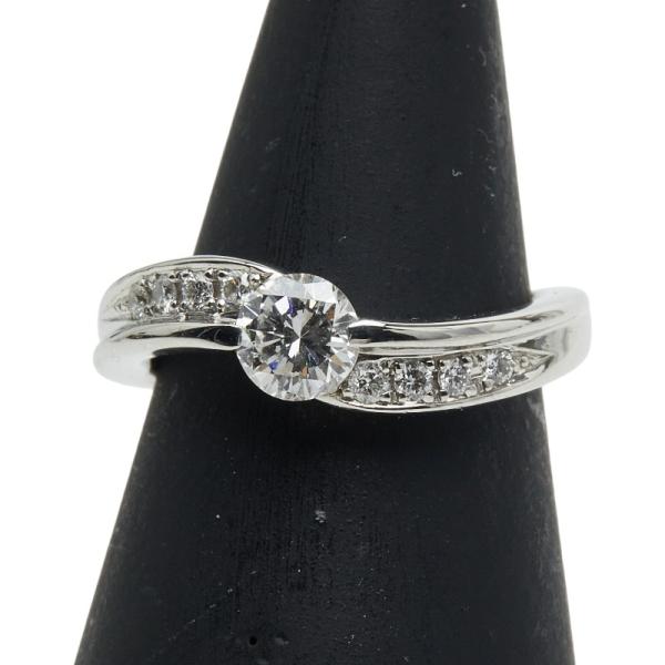 中古美品 Pt900プラチナリング 6g Pt900 プラチナ ダイヤ0.41ct ダイヤ0.103ct リング 指輪 レディース