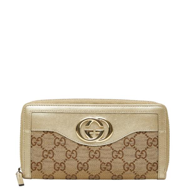 GUCCI インターロッキングG 長財布　ベージュ GUCCI（グッチ） GGキャンバス インターロッキングG ラウンド