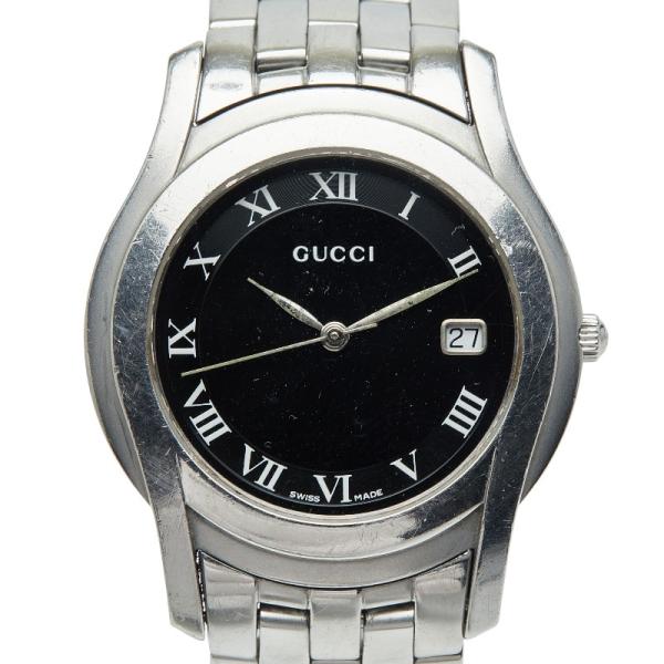 【Gクラス】GUCCI ’グッチ 時計’ 5500L ブラックローマ ☆極美品☆ GUCCI（グッチ） Gクラス 腕時計 5500M クオーツ ブラック文字盤