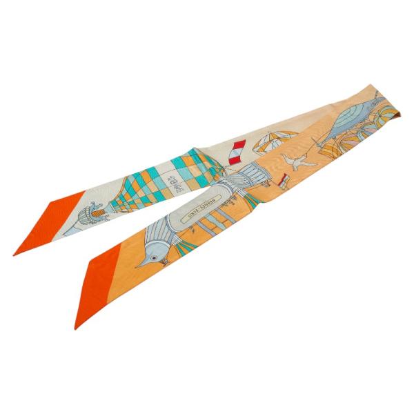 エルメス　ツイリー　Les Folies Du Ciel 大空の狂気　黒 2022年 春夏 HERMES エルメス スカーフ ツイリー 大空の狂気 黒