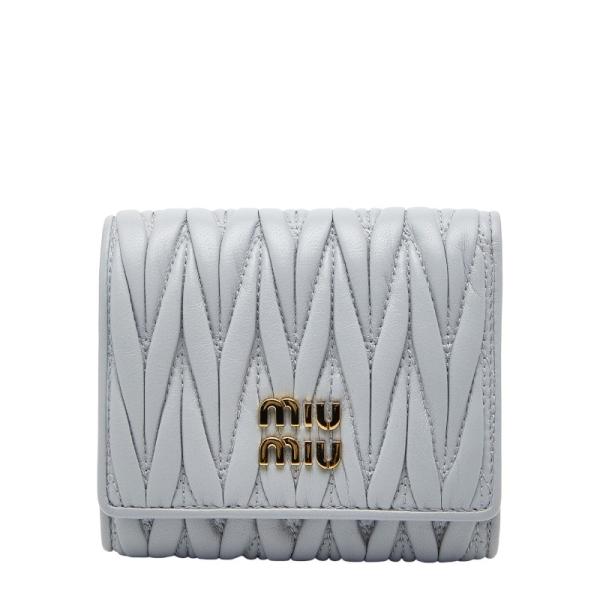 miu miu（ミュウミュウ） マテラッセ 三つ折り財布 5MH033 ブルー