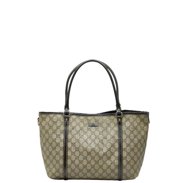 【美品・正規品】グッチ トートバッグ GGスプリーム レザー PVC ベージュ GUCCI - GUCCI GGスプリーム PVC レザー トートバッグ ベージュ