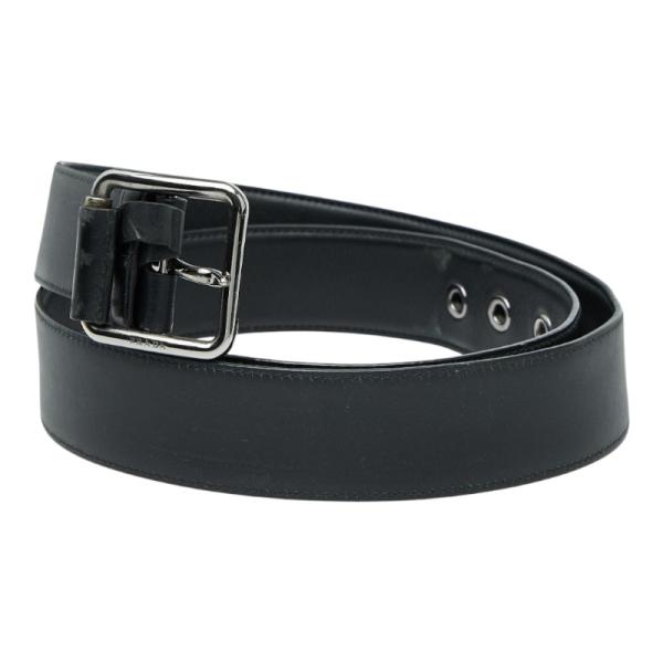 PRADA ブラック レザーベルト40/100新品未使用 PRADA（プラダ） ベルト サイズ：100/40 ブラック レザー メンズ