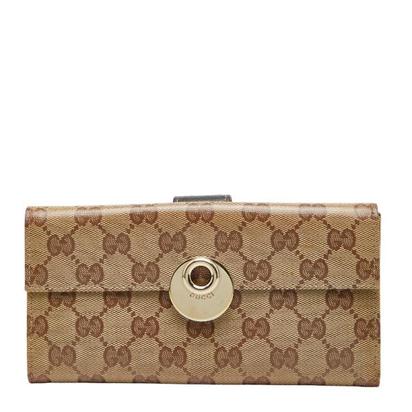 GUCCI（グッチ） GGクリスタル 長財布 231835 ベージュ ブラウン PVC