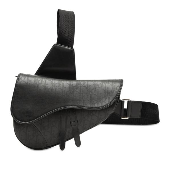 DIOR ブラック ショルダーバッグ オブリークギャラクシー サドルバック