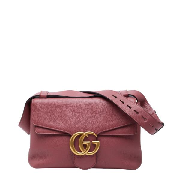 【美品】GUCCI　グッチ　マーモント　ショルダーバッグ GUCCI（グッチ） GGマーモント ショルダーバッグ 401173 ピンク レザー