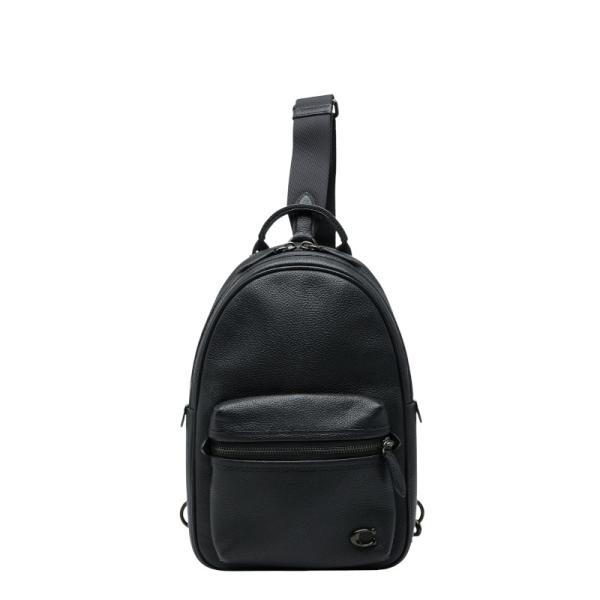k*s様 新品未使用【COACH】チャーター パック・シグネチャー レザー COACH（コーチ） チャーター パック 斜め掛け ボディバッグ ブラック