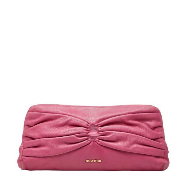 Miu Miu ピンク クラッチバッグ miu miu（ミュウミュウ） クラッチバッグ ピンク レザー レディース
