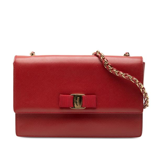 【美品✨】 フェラガモ ショルダーバッグ ヴァラリボン オールレザー FERRAGAMO（フェラガモ） 並行輸入 ショルダーバッグ ヴァラ リボン