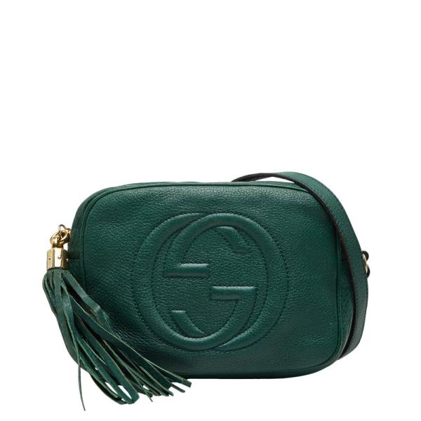 マ*ー様 GUCCI グッチ バッグ ソーホー スモールディスコバッグ グリーン GUCCI（グッチ） ソーホー インターロッキングG ディスコバッグ 斜め