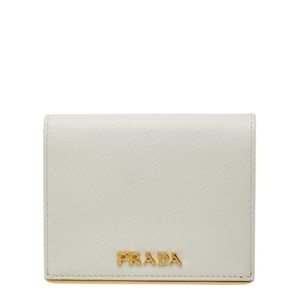 PRADA（プラダ） 二つ折り財布 1MV204 ホワイト サフィアーノレザー