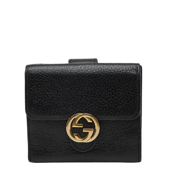 GUCCI（グッチ） インターロッキングG 二つ折り財布 615525 ブラック