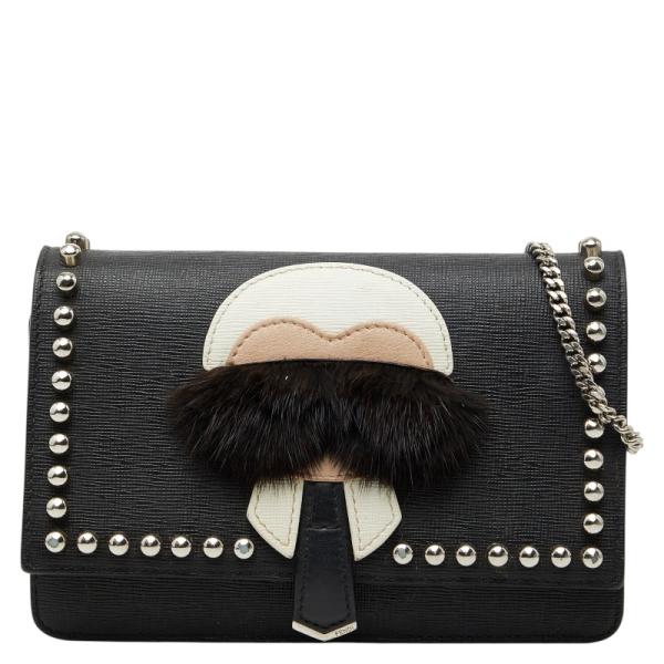 フェンディ カーリト スタッズ チェーン ウォレットバッグ ショルダーバッグ 8M0346 レザー レディース FENDI 【1-0255798】 FENDI（フェンディ） カーリト スタッズ チェーン ウォレットバッグ