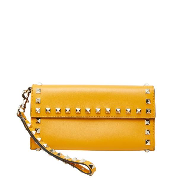 VALENTINO（ヴァレンティノ） スタッズ 長財布 イエロー レザー