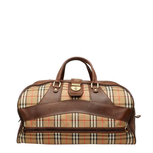 バーバリー　バニティバッグ ノバチェック 筒型 シャドーホース 本革 キャンバス BURBERRY（バーバリー） スポーツ ノバチェック シャドーホース