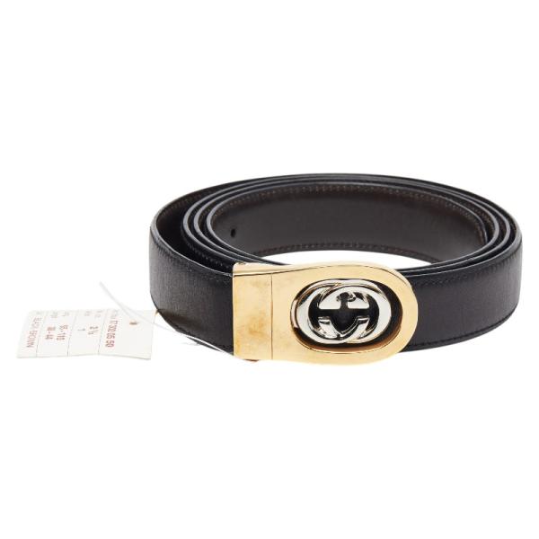 美品GUCCIリバーシブルカーフレザーベルトヴィンテージ GUCCI（グッチ） ベルト リバーシブル ブラック ブラウン レザー