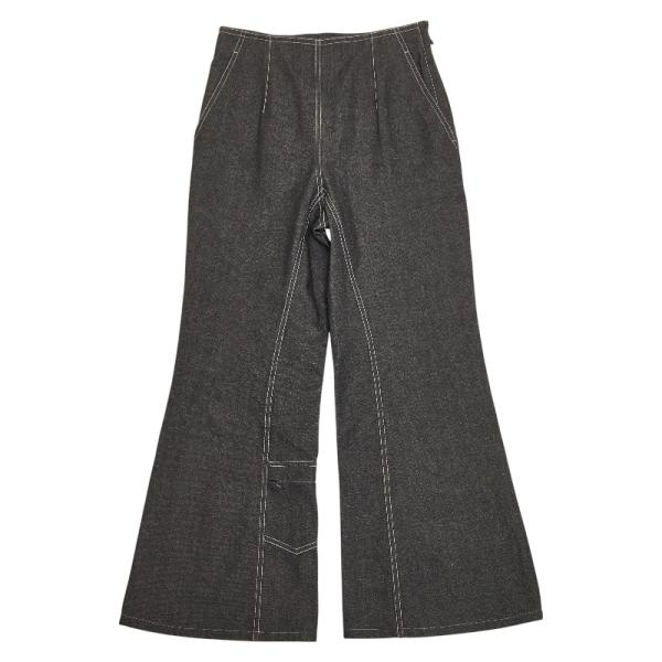 CHANEL レース　フレア　パンツ　ココマーク　ボタン CHANEL（シャネル） ココマーク デニムパンツ フレアパンツ サイズ36