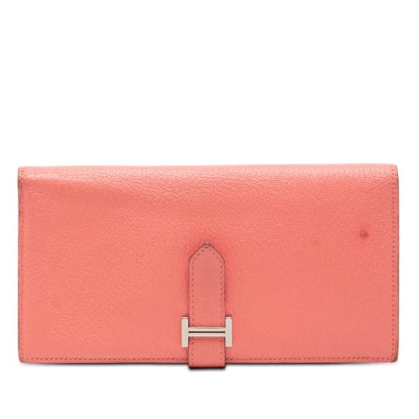 【美品】HERMES ベアンスフレ　長財布　シェーブル　ピンク HERMES（エルメス） ベアン スフレ 長財布 ピンク系 フラミンゴ
