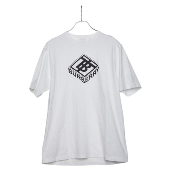 現行 BURBERRY センターロゴTシャツホワイトメンズSレディースＭ相当 BURBERRY（バーバリー） ロゴ カットソー 半袖Tシャツ サイズ：M