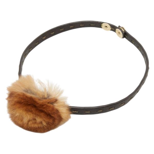 FENDI（フェンディ） チョーカー ネックレス ブラウン レザー ファー