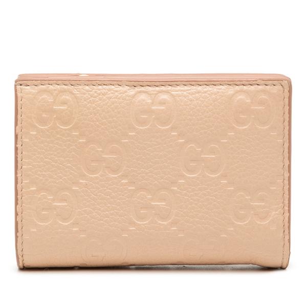☆未使用☆ GUCCI グッチ ミディアムウォレット 815874 ピンク GUCCI（グッチ） GGエンブレム 二つ折り財布 ミディアムウォレット