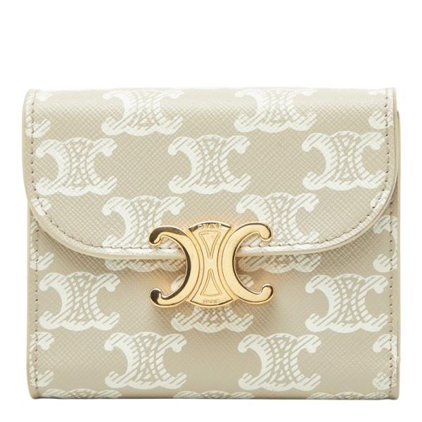CELINE トリオンフ スモールフラップウォレット 三つ折り財布 ベージュ CELINE（セリーヌ） トリオンフ スモール フラップウォレット 三つ折り