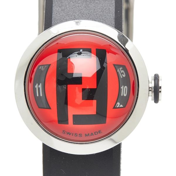 美品 フェンディ オロロジ ブースラ 腕時計 8010L クオーツ レッド文字盤 ラバー SS レディース FENDI 【1-0264702】 ginzaparis2_1-0264702