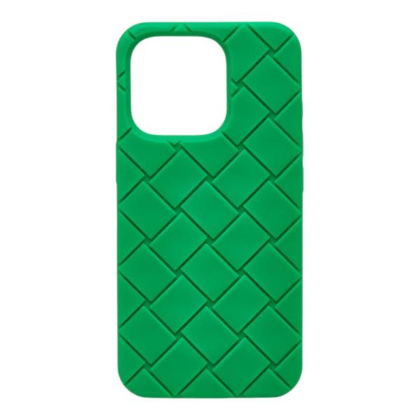 未使用品級　BOTTEGA VENETA グリーン iPhone16proケース ボッテガヴェネタ イントレチャート アイフォンケース iPhone 16PRO