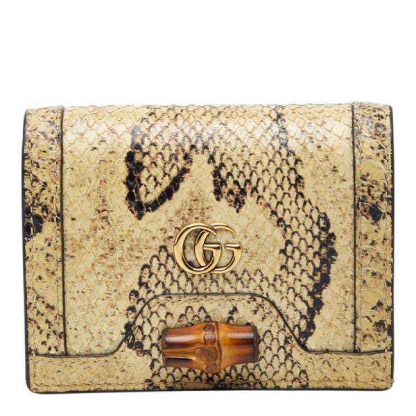 グッチ ダイアナ GGロゴ 二つ折り財布 658244 パイソン バンブー レディース GUCCI 【1-0264886】 GUCCI（グッチ） ダイアナ GGロゴ 二つ折り財布 658244 アイボリー系
