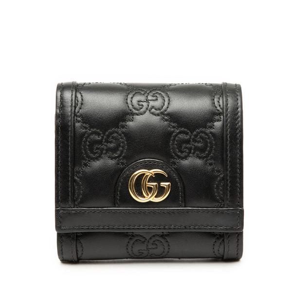 GUCCI（グッチ） GGマトラッセ GGロゴ 二つ折り財布 723799 ブラック