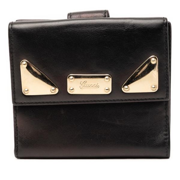 GUCCI（グッチ） 二つ折り財布 181896 ブラック レザー レディース