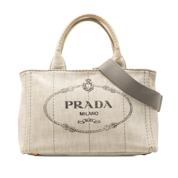 PRADA（プラダ） カナパ ミニ 三角ロゴプレート ハンドバッグ