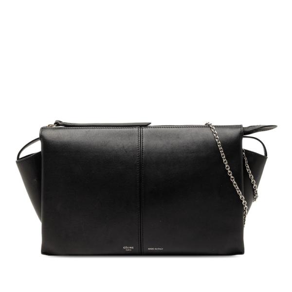 CELINE（セリーヌ） トリフォルド チェーン ショルダーバッグ ブラック