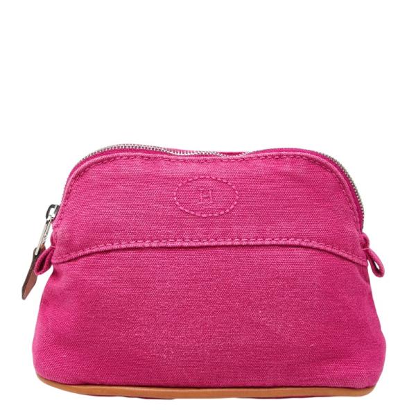 HERESボリード　コットンポーチPINK HERMES（エルメス） Hロゴ ボリード ポーチ TPM ミニ コスメポーチ