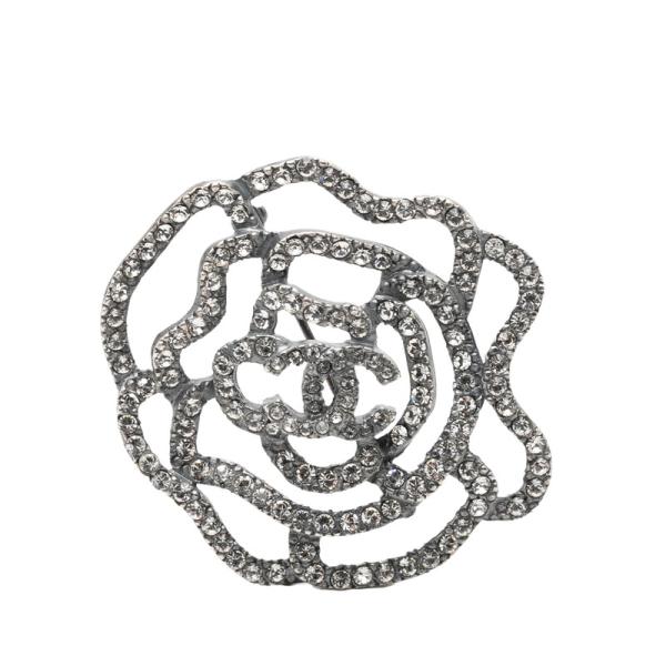 CHANEL（シャネル） ココマーク カメリア モチーフ ブローチ シルバー