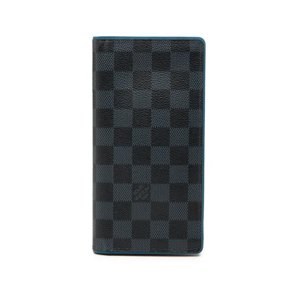 美品 ルイヴィトン ダミエ アンフィニ ポルトフォイユ ブラザ 財布 ネイビー LOUIS VUITTON（ルイ・ヴィトン） ルイ ヴィトン ダミエ コバルト