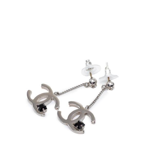 CHANEL（シャネル） ココマーク ピアス 05P シルバー ブラック メタル