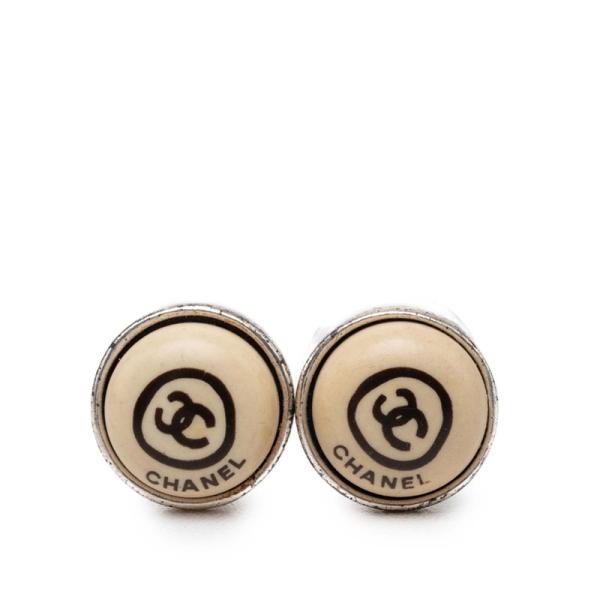 CHANEL（シャネル） ココマーク ラウンド ピアス シルバー ベージュ 