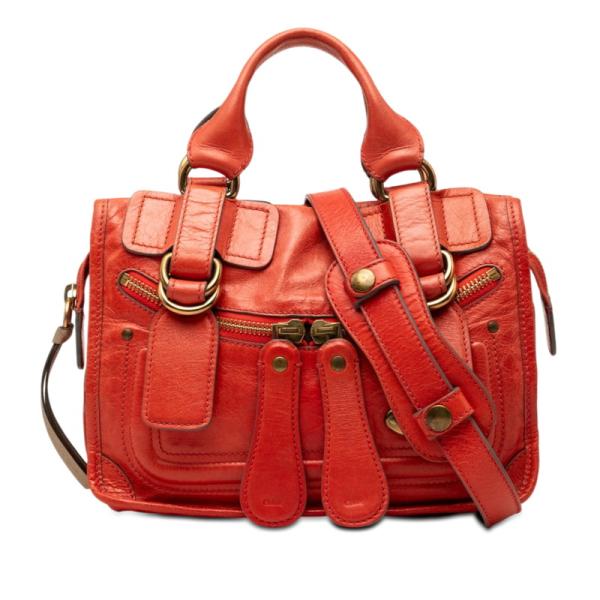 Chloe クロエ ベイリー バイカラー 2WAYハンドショルダーバッグ Chloe（クロエ） Bay ベイ ハンドバッグ ショルダーバッグ 2WAY レッド
