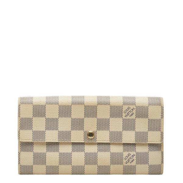 ☆☆LOUIS VUITTON ルイヴィトン ダミエ・アズール ポルトフォイユ・サラ N61735/CA3121 ホワイト 長財布 レディース LOUIS VUITTON（ルイ・ヴィトン） 本物 LOUIS VUITTON LV