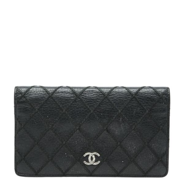 CHANEL（シャネル） ココマーク ワイルドステッチ 長財布 ブラック