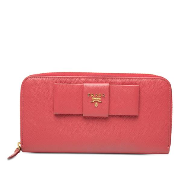 PRADA（プラダ） フィオッコ ラウンドファスナー 長財布 ピンク