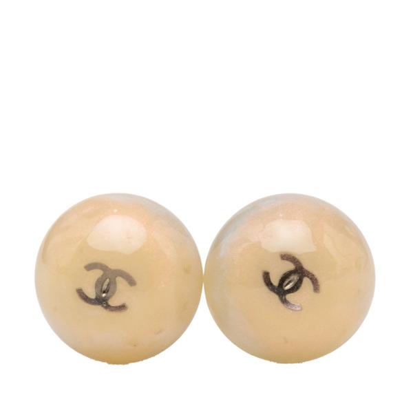【年代物/正規品】CHANEL ロゴスタッドピアス クリア CHANEL（シャネル） ココマーク ヴィンテージ ラウンド スタッドピアス