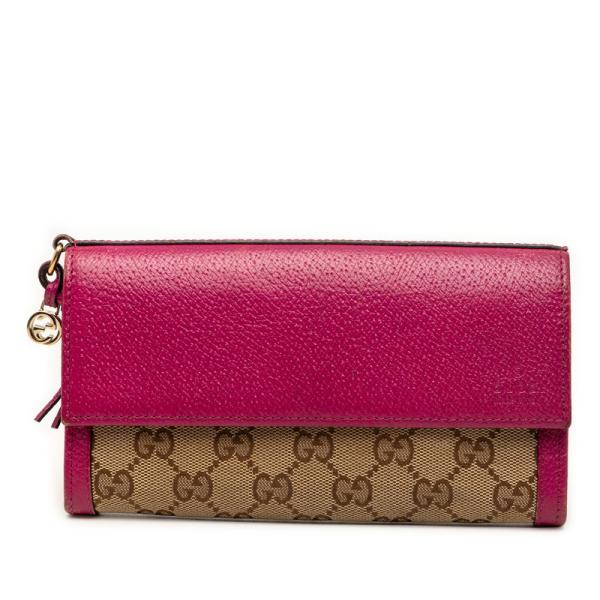 GUCCI（グッチ） GGキャンバス 長財布 323396 ベージュ ピンク系
