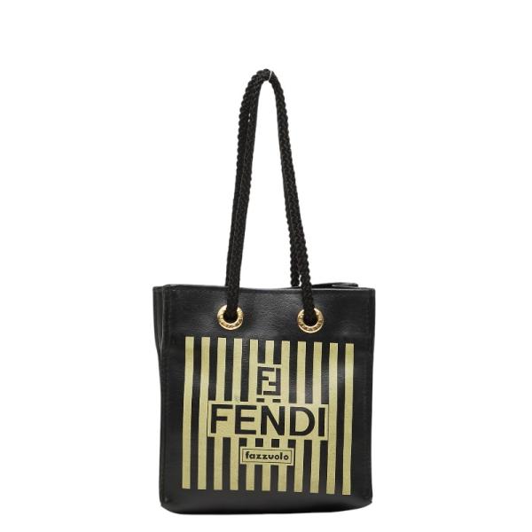 FENDI（フェンディ） Fazzuolo ミニ ハンドバッグ ブラック イエロー