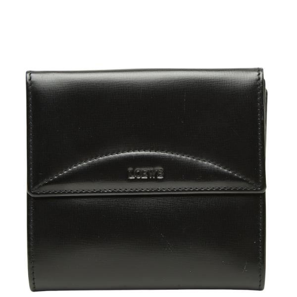 LOEWE（ロエベ） アナグラム 二つ折り財布 060305 ブラック レザー