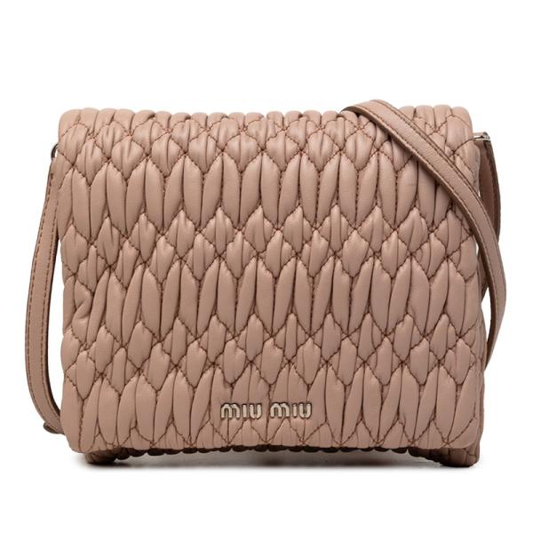 miumiu マテラッセ ナッパクリスタル レザー 2WAYハンドバッグ miu miu（ミュウミュウ） マテラッセ ナッパ クリスタル ハンドバッグ