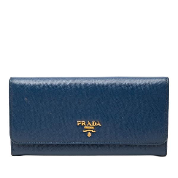 PRADA（プラダ） 二つ折り 長財布 1M1132 ブルー サフィアーノレザー