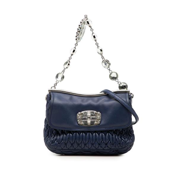 miu miu（ミュウミュウ） マテラッセ ビジュー チェーン ハンドバッグ